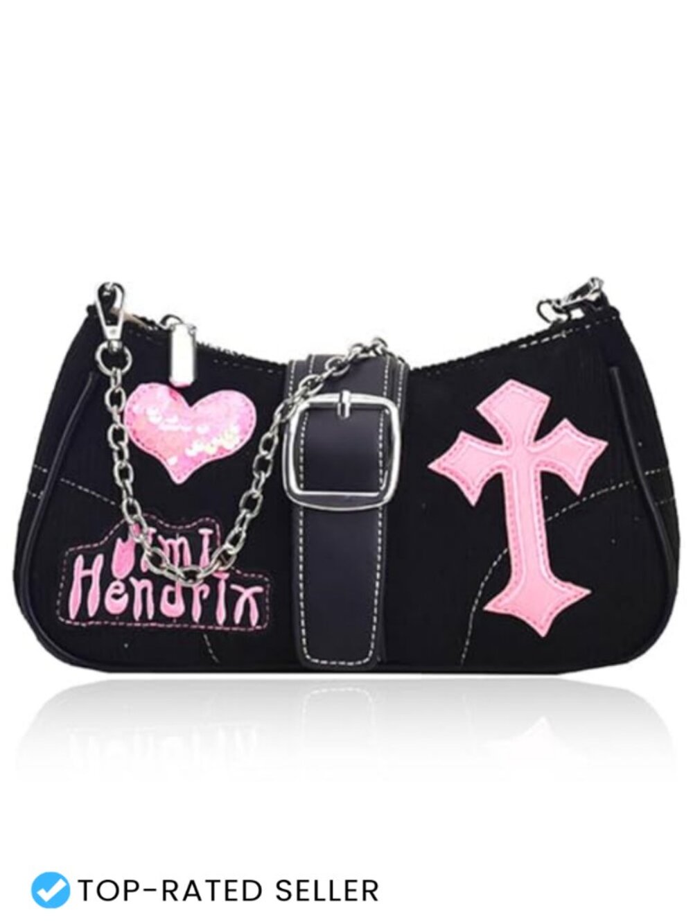 Y2K Punk Motorcycle Crossbody Bag Leather Retro Alt Tote Purse